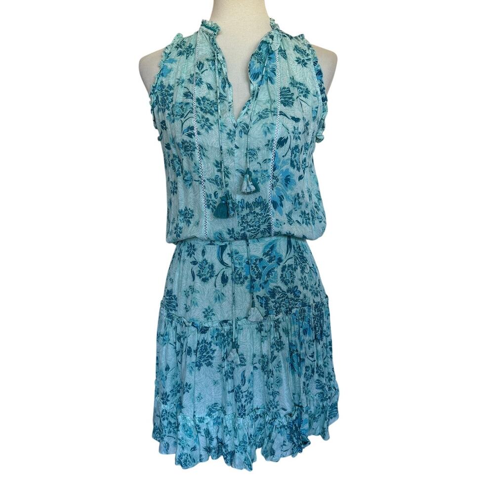 Poupette St Barth Clara Tasseled Printed Minidress - Blue - Size Small